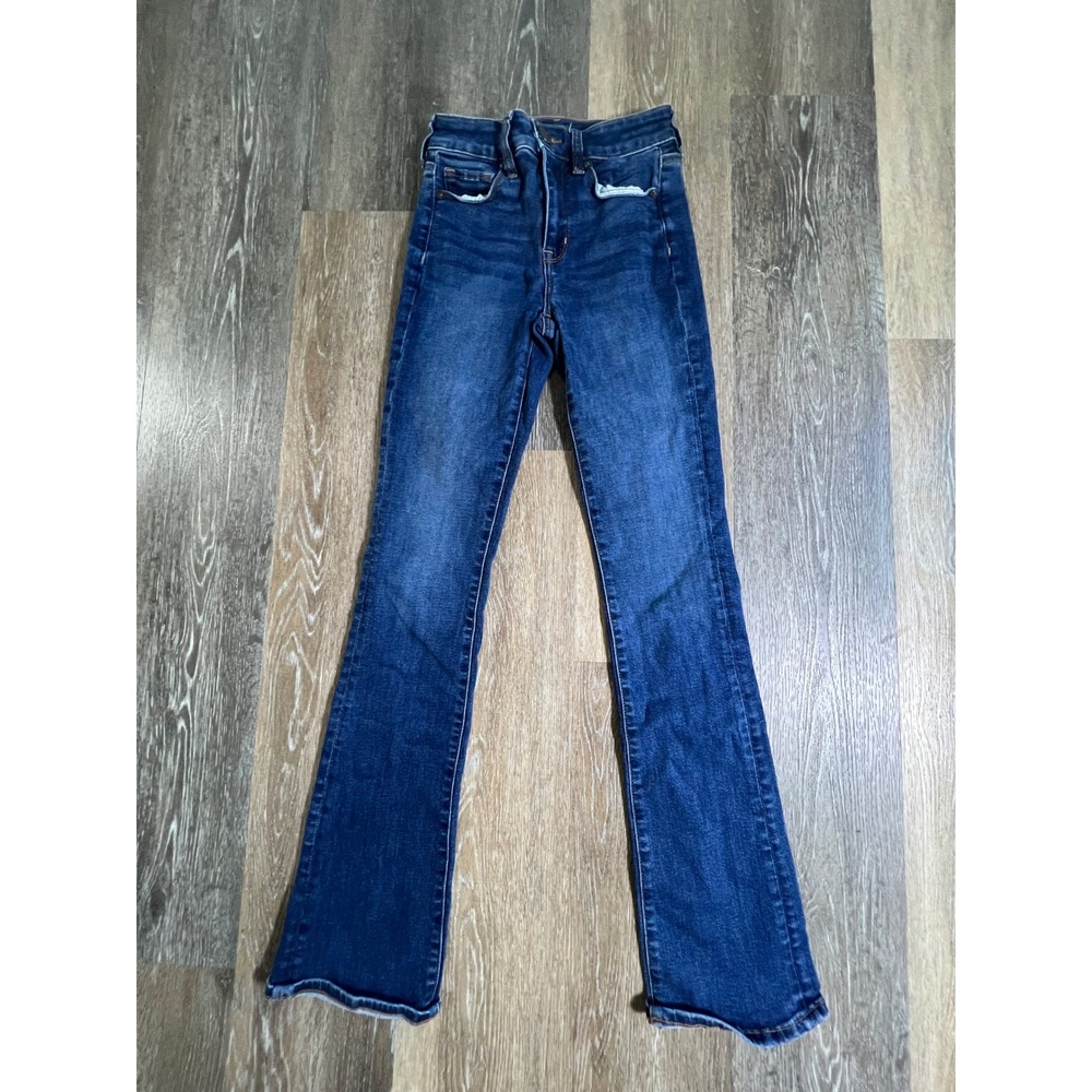 American Eagle Hi-Rise Skinny Kick Jeans Womens 00 Blue Stretch Denim 4644